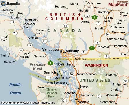 Burnaby, British Columbia, Canada Map
