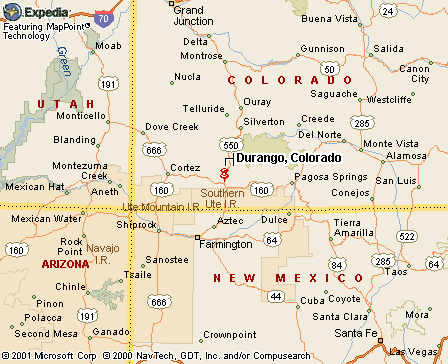 Durango, CO Map
