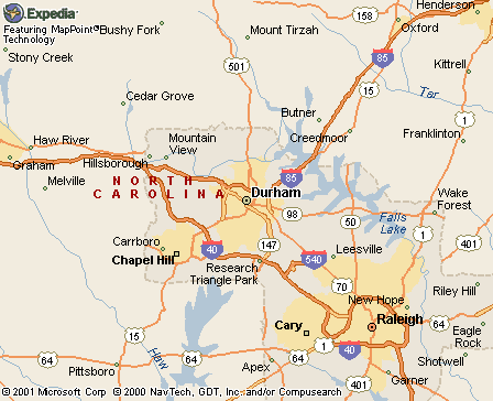Durham, NC Map