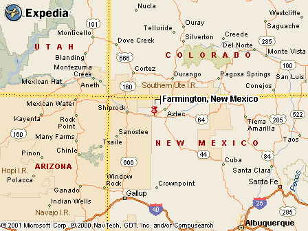 Farmingtopn, NM Map