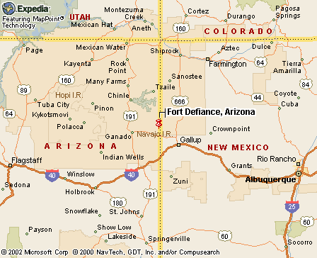 Fort Defiance, AZ Map