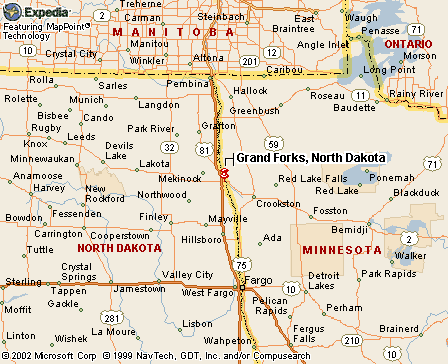 Grand Forks, North Dakota map