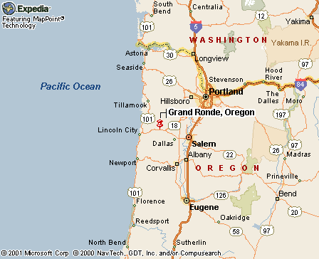Grand Ronde Reservation, OR Map