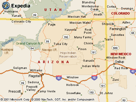 Hopi Indian Reservation map