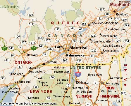Kahnawake, Quebc, Canada Map