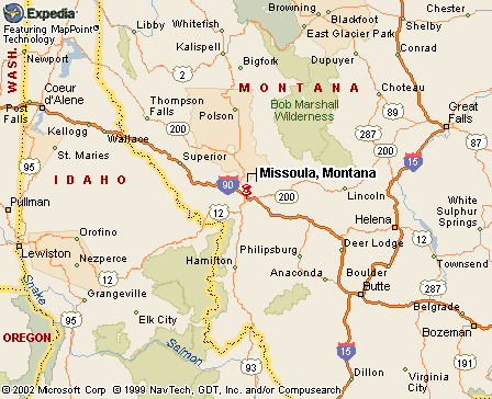 Missoula, Montana map