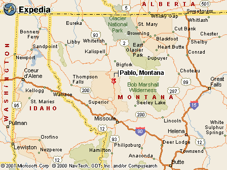map - Pablo, MT