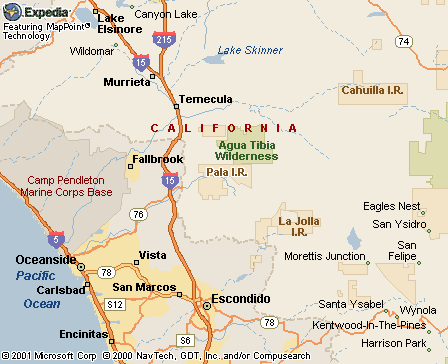 Pala Indian Reservation, CA Map
