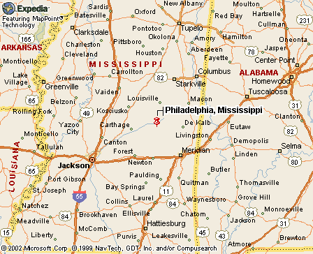 Philadelphia, MS Map