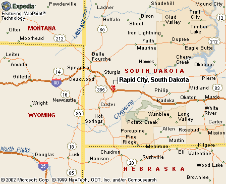 Rapid City. SD Map