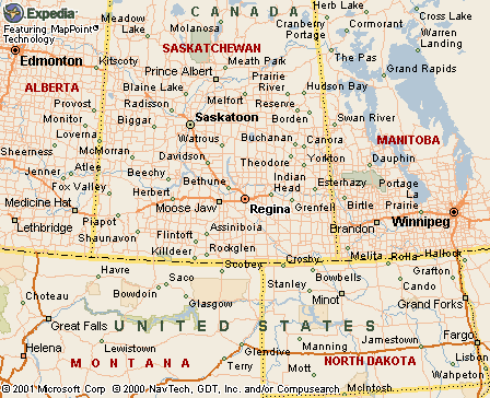 Regina, Sasketchewan, Canada Map