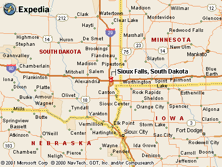 Sioux Falls, SD Map