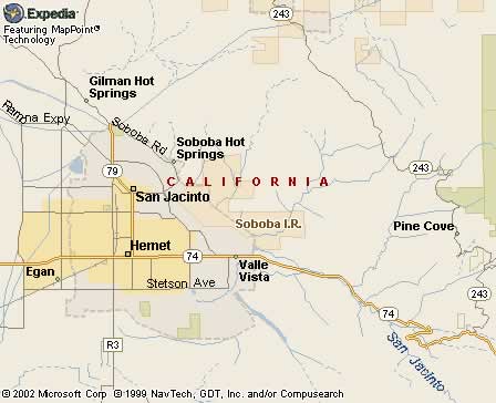 Soboba Indian Reservation , CA Map
