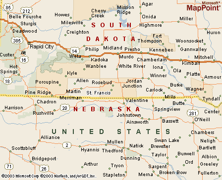 St. Francis, SD Map