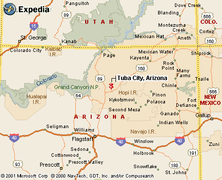 Tuba City AZ Map